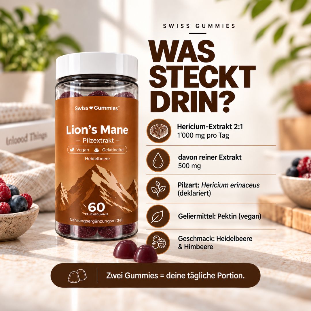 Lion’s mane – gummies with 500 mg of Hericium extract
