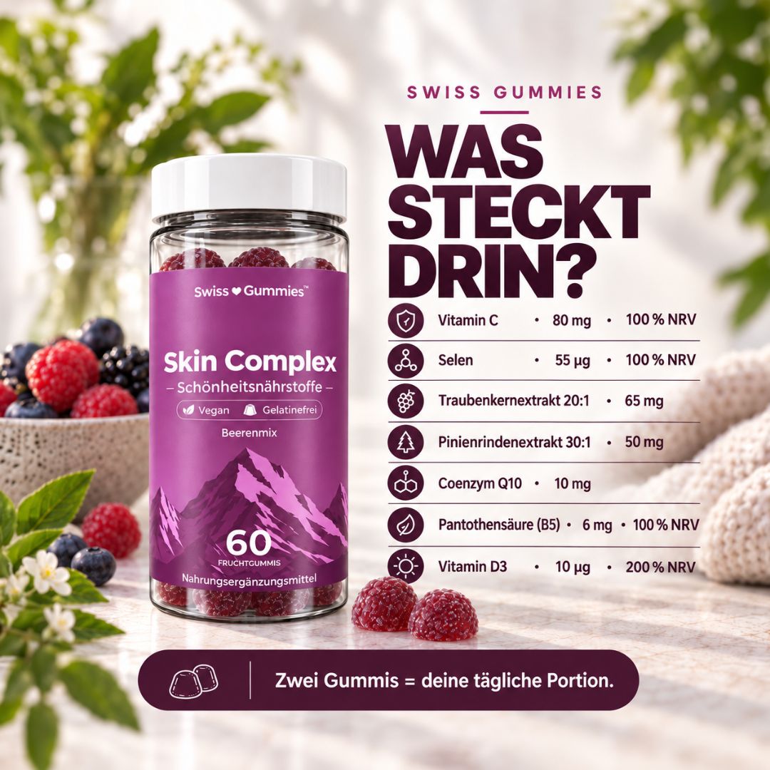 Skin complex – gummies with vitamin C, selenium and plant extracts