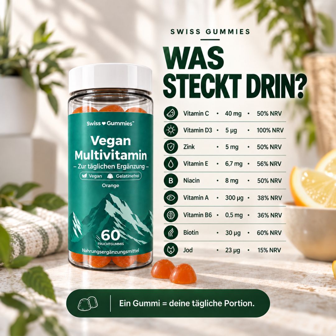 Vegan multivitamin – gummies with 7 vitamins and 2 minerals